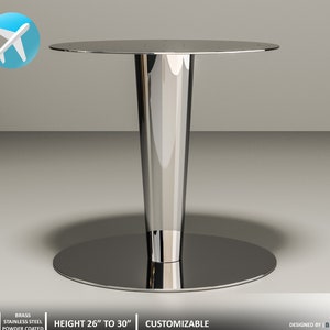 OVAL Pedestal Table Base | Stainless Steel  - 28" Oval  |TULIP | Pedestal for Dining, Kitchen Tables - Customizable & Handmade by BALASAGUN