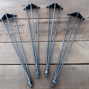 28&quot; Hairpin Table Legs, 3-Pin-Nuts Height 26&quot;-30” Set(4)
