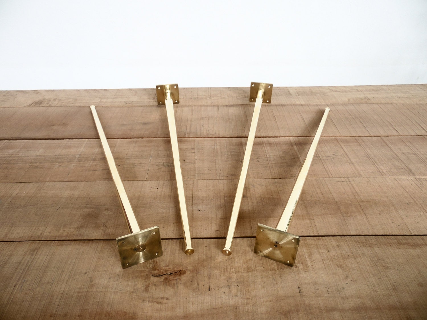 28 Tapered Brass Table Legs Height 26 32 Etsy