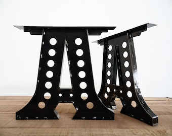 Industrial A-Shaped Steel Table Legs – 28” Height x 28” Width – Customizable Modern Metal Legs for Dining & Work Tables – BALASAGUN