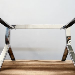 CATAL Stainless Steel Table Base 28&quot; H X 24&quot; W x 52&quot; L  Chrome Dining Table , Desk Design By Balasagun