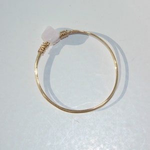 Dainty Rose Quartz Ring with Silver/Gold Plated or 925 Sterling Silver Wire image 6