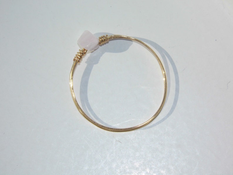 Dainty Rose Quartz Ring with Silver/Gold Plated or 925 Sterling Silver Wire image 6