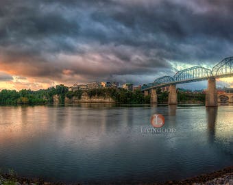 Chattanooga Landscape Photography - Walnut Street Bridge in Chattanooga Tennessee.