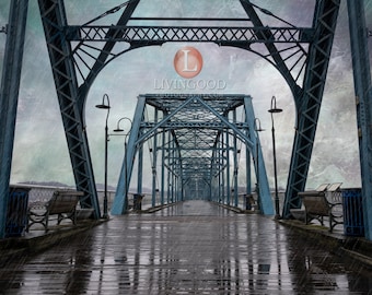 Chattanooga Landscape Photography - Walnut Street Bridge & Market Street Bridge in Chattanooga Tennessee.