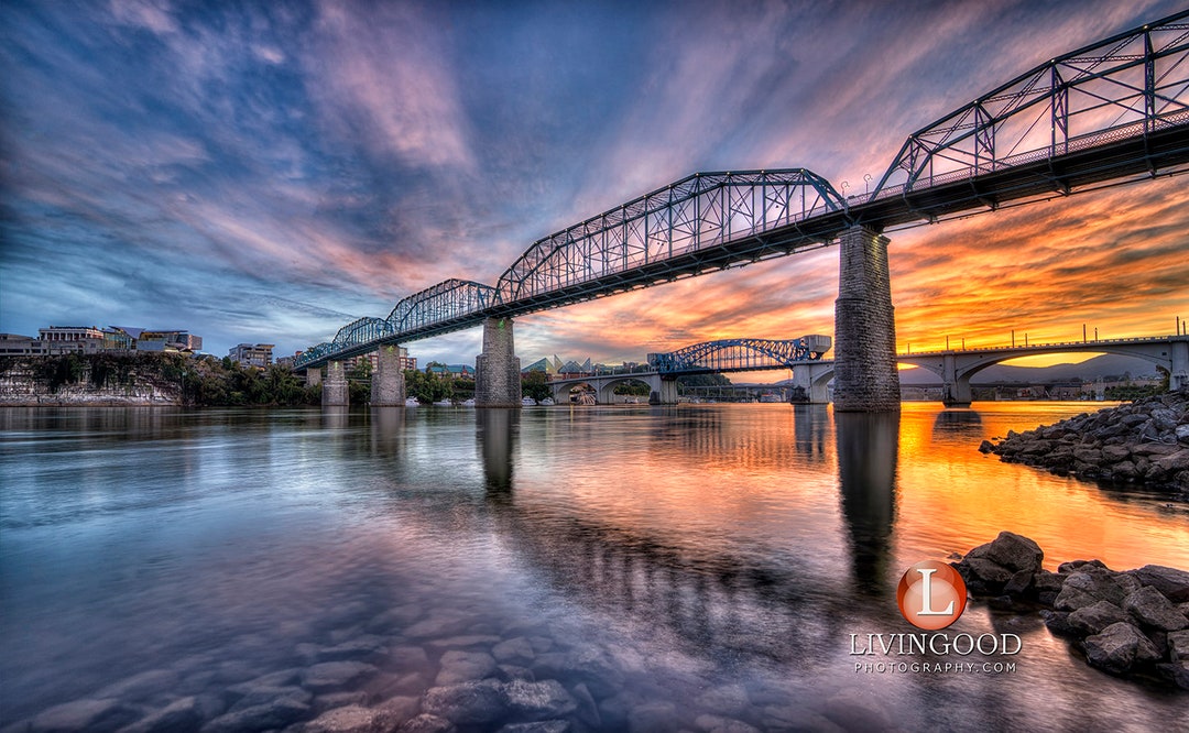 Chattanooga Landscape Photography Walnut Street Bridge & Market Street