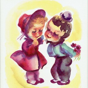 Vintage, ongebruikte jaren 1940 Get Well Wenskaart, Nat'l. Printco.