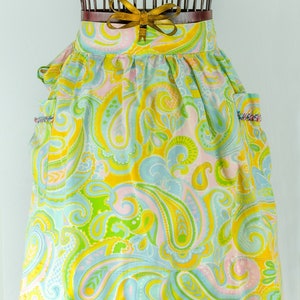 Vintage Paisley Half Apron Two Pocket Never Used Hand Made