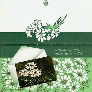 50er Jahre Vintage Get Well Card mit Foil Card on Front; "Künstlerisch"