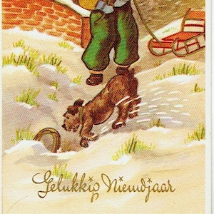Five Used and Unused Antique Postcards for New Years Greetings