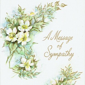 1970 's Vintage sympathie «un message de sympathie» carte