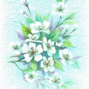 1950s Carte de sympathie vintage inutilisée et Enveloppe;  Fleurs