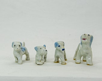 4 Hound Dogs in bath in Ceramic jar with lid