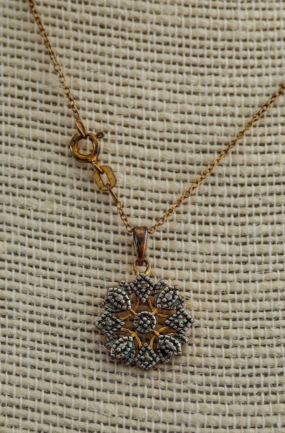 925 Necklace, Pendant, Goldtone and Silver
