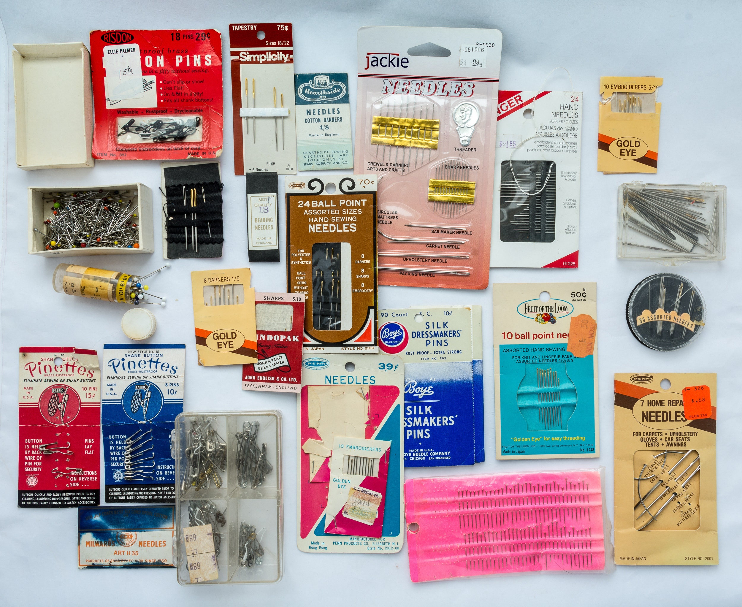 Lot of Vintage Needles Vintage Straight Pins Vintage Pins Etsy