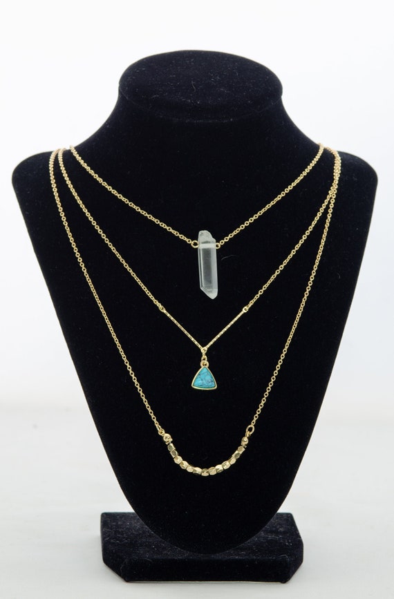 Turquoise and Quartz Crystal Costume Necklace and 