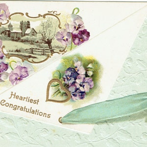 1910s Postales, Lote de Tres Felicidades para ser Reutilizado para La Graduación, Cumpleaños, Escaneo para Facebook, Etc.