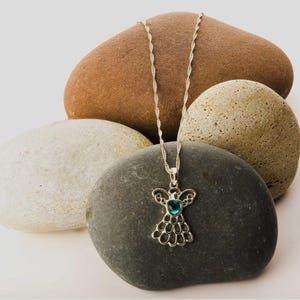 NWT Saphire Angel Silver Tone Necklace