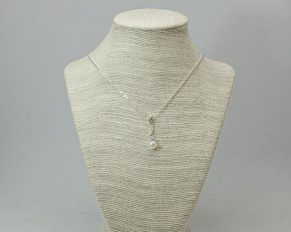 Vintage Avon Silvertone Faux Pearl Drop Necklace … - image 4