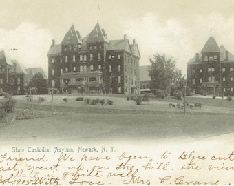 Pocztówka Rotograph State Custodial Asylum z 1905 r., Newark, hrabstwo Wayne, Nowy Jork
