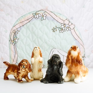 Vintage Cocker Spaniel Figurines (Lot of 4), Ceramic