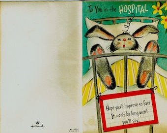 1950's Vintage Get Well Card, "Hallmark", Humorous