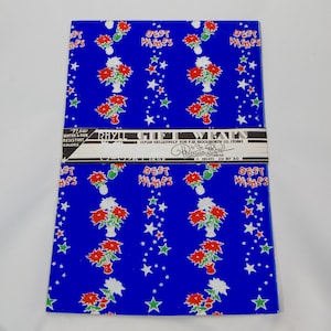 Jahrgang 1930 errhyll Verpackung Papier: 4 Blatt 30 "X 20" Weihnachten "Beste Wünsche" für Woolworth gestylt; Wasser, Rub beständige Poinsettia