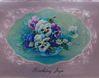 1960s Vintage Foil Birthday Card, A Coronation Card
