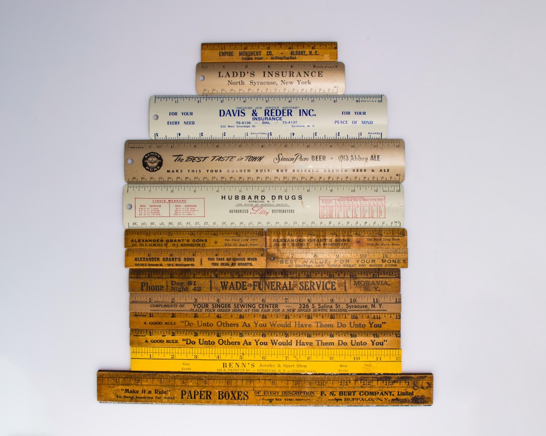 Lot of 15 Vintage Advertising Rulers; Syracuse, Buffalo, New York - Etsy