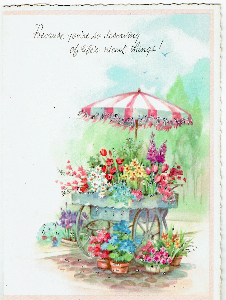 1950s Vintage Birthday Card Truly Beautiful Assortment