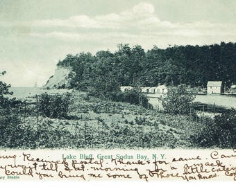 Vintage Lake Bluff NY Postcard, Chimney Bluffs, 1906