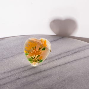 Mother of Pearl Hand Painted Brooch Pin, Vintage