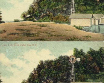 Vintage Lake Bluff, Sodus Bay NY Postcards, 1910s Pair