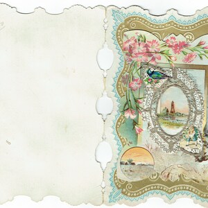 Dreidimensionale Vintage Karte, unbenutzt, handgemacht aus Die Cuts, Glitzer, viktorianischer Valentinstag