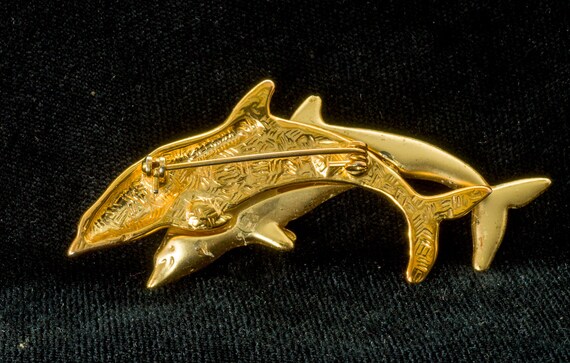 Three Vintage Porpoises Dolphins Group of Brooche… - image 4