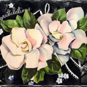 vintage, Unused Congratulations Greeting Card, Rainbow Metalic , années 1950