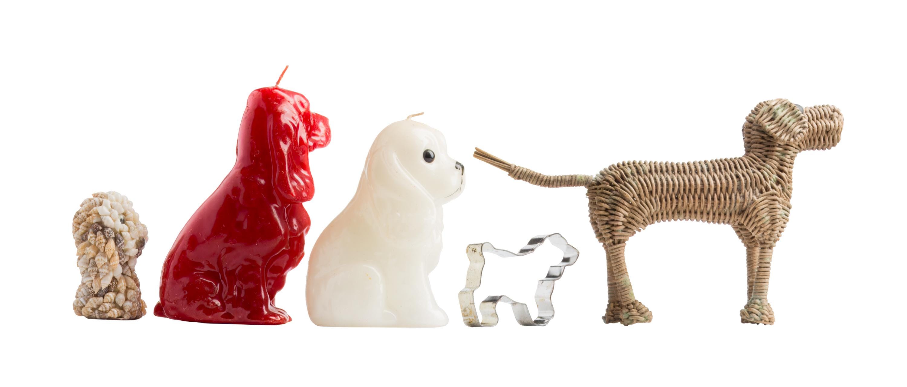 コッカースパニエル5匹セット、キャンドル、クッキーカッター、シェル