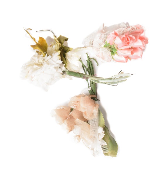 Corsages, Vintage Trio of Handmade Silk Flowers - image 2