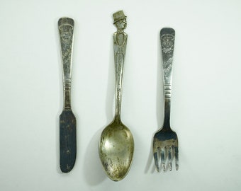 1939 Charlie McCarthy Teaspoon and 1950s Campbell's Soup Knife and Fork