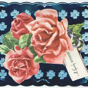 Vintage, Unused 1940s Get Well Greeting Card, Rainbow Metallic, Paper and Foil