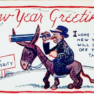 Five Used and Unused New Years Antique Postcards