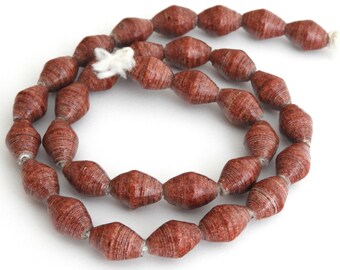 Fair Trade Paper Beads: Upcycled Bicone Jewelry Supplies (Lot of 32)
