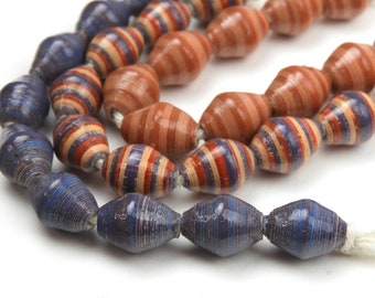 Handmade Beads | Paper Beads | Hand Painted Beads | Jewelry Supplies | Upcycled Beads | Recycled Beads | Fair Trade Beads | Lot of 30 #P141