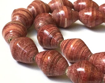 Fair Trade Paper Beads: Upcycled Bicone Jewelry Supplies - Lot of 32