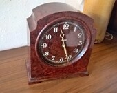 1930s Bakelite Smiths SEC 8 Day Black dial Clock in Great Working Order - Art Deco