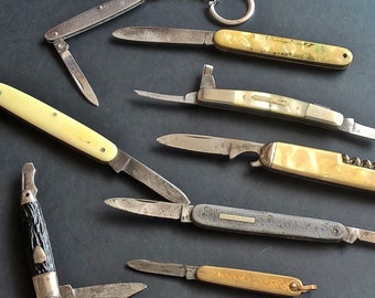 Vintage pocket Pen knives Pearl,Richards,Mordan,Knife keyring...