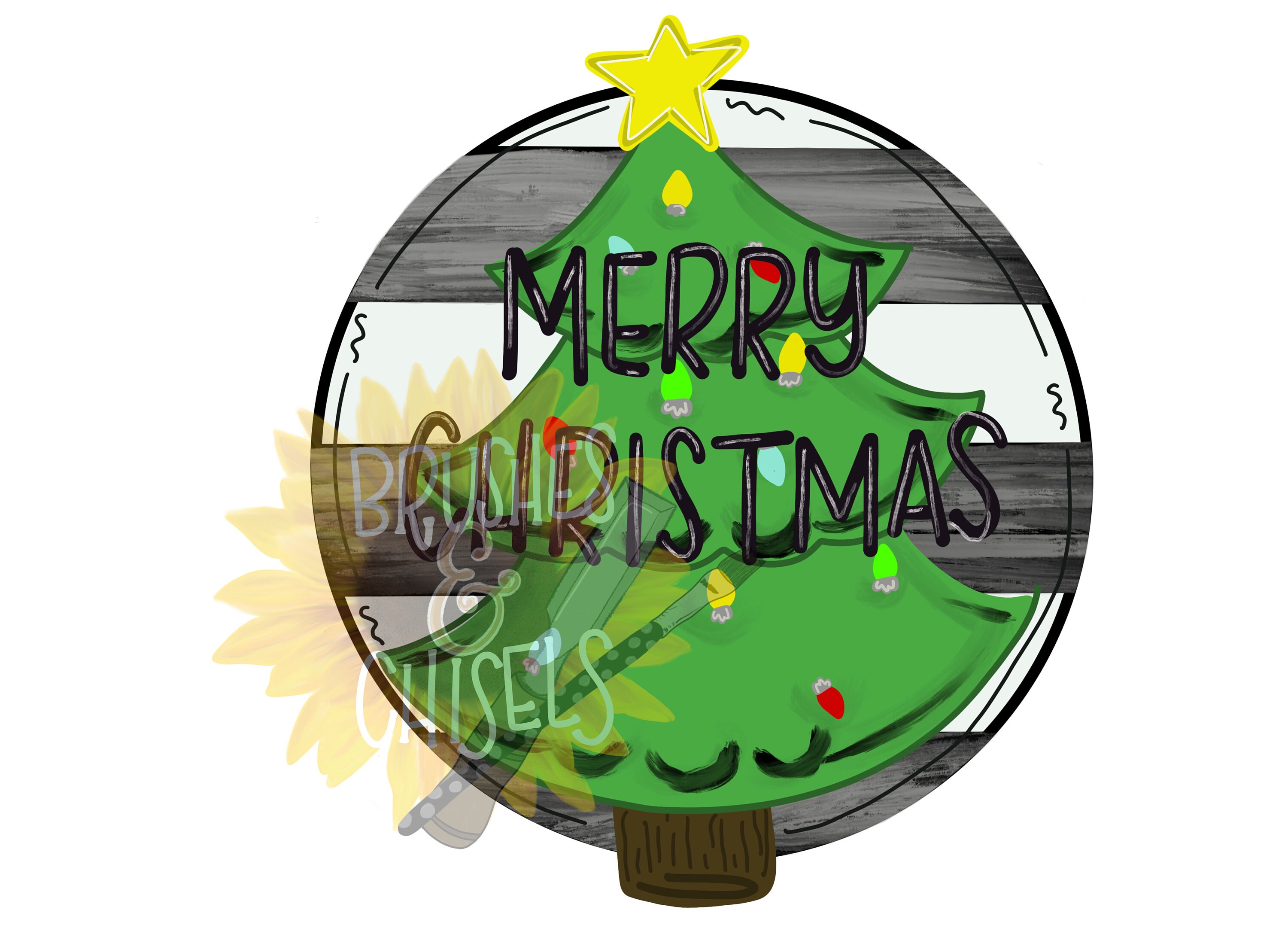 Merry Christmas Door Hanger Template Christmas Tree Door | Etsy