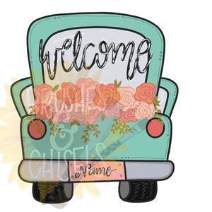 Flower Truck Door Hanger Template