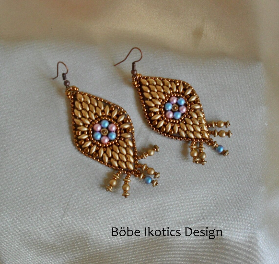 Bead Embroidery Necklace Bead Embroidery Earring Swarovski Etsy