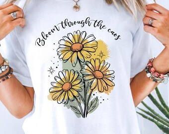 Retro Daisy PNG: Bloom Through the Chaos, Floral Sublimation (Digital Download)
